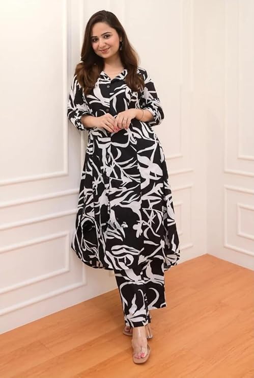 Black Printed Stylish Co ord Set